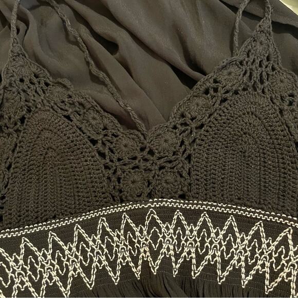 ASTR The Label Black Crochet Bodice Maxi Dress‎ Medium - Picture 2 of 10